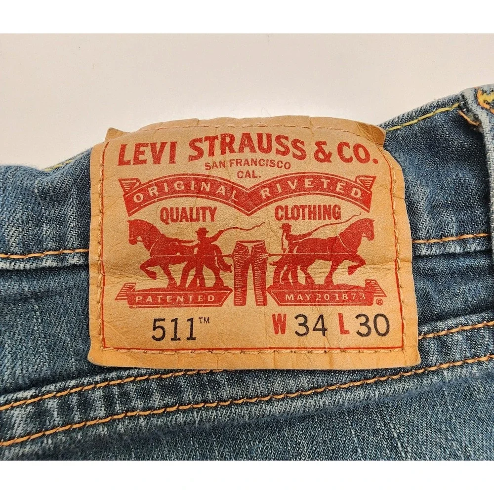 Levi's‎ 511 Jeans Mens 34x30 Blue Slim Fit Dark Wash Denim
